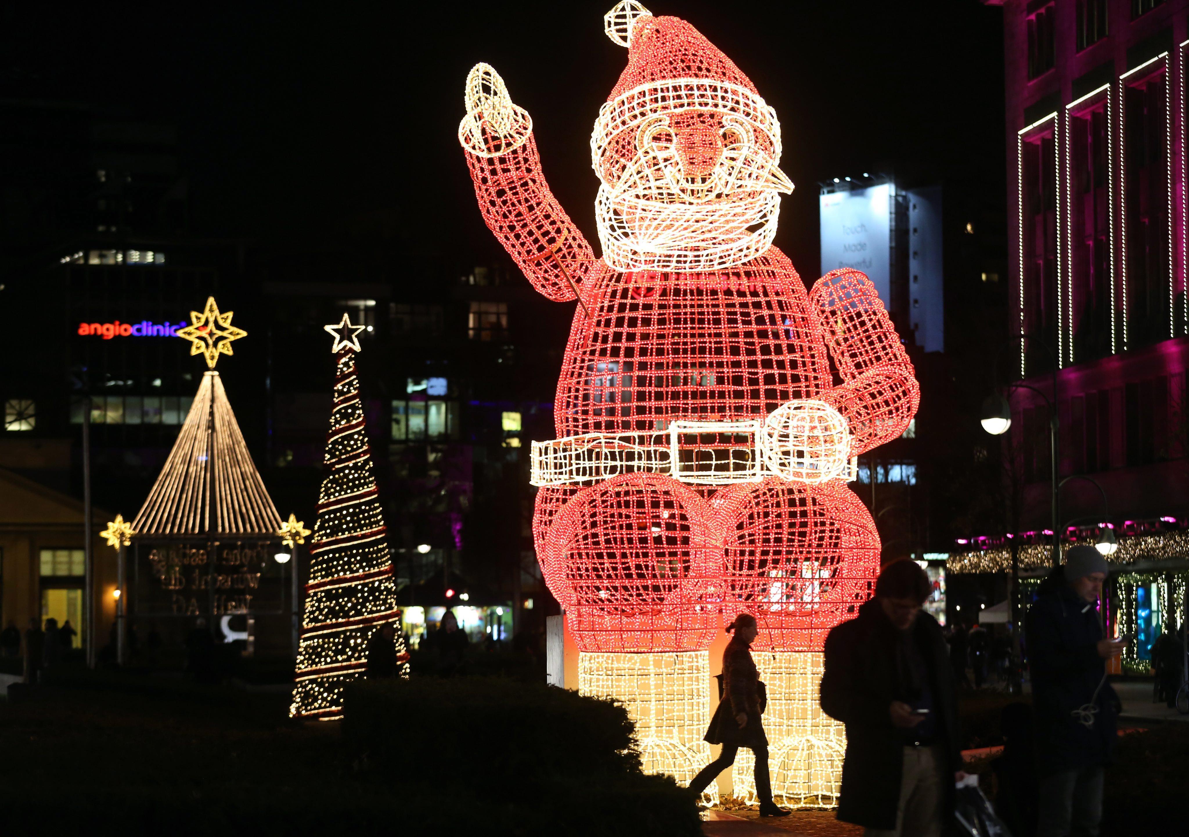 Christmas decorations on Kurfuerstendamm avenue in Berlin