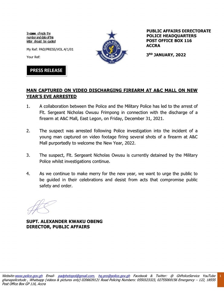 Police arrest soldier who fired AK-47 at A&C Mall on New Year\'s eve