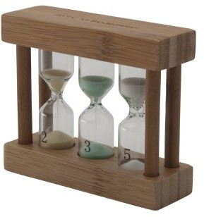 Minutniki - Bredemeijer jasny bambusowy timer do parzenia herbaty, 3 w 1, kolorowa klepsydra, 2, 3 i 5 minut B0006 - grafika 1
