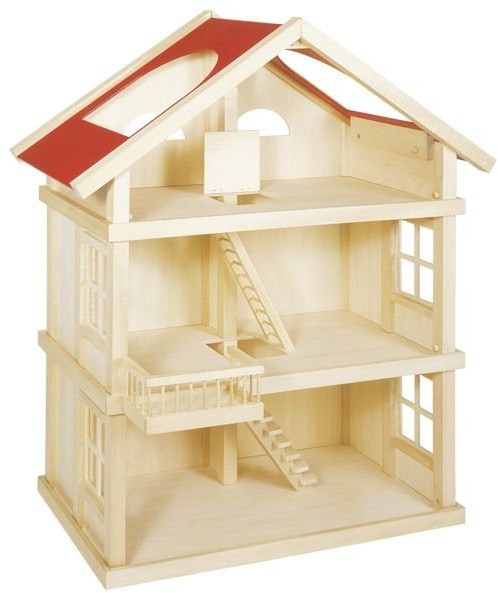Domki dla lalek - Goki Drewniany duży Domek edukacyjny dla lalek- aż 3 piętra 51957 - grafika 1
