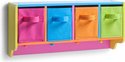 Zeller Półka na zabawki COLORFUL + 4x wieszak, 2w1 - kolorowy 13466 kolorowy 11B
