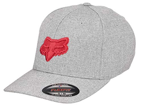 Czapki męskie - Fox czapka z daszkiem Transposition Flexfit Hat Grey/Red 037) rozmiar L/XL - grafika 1