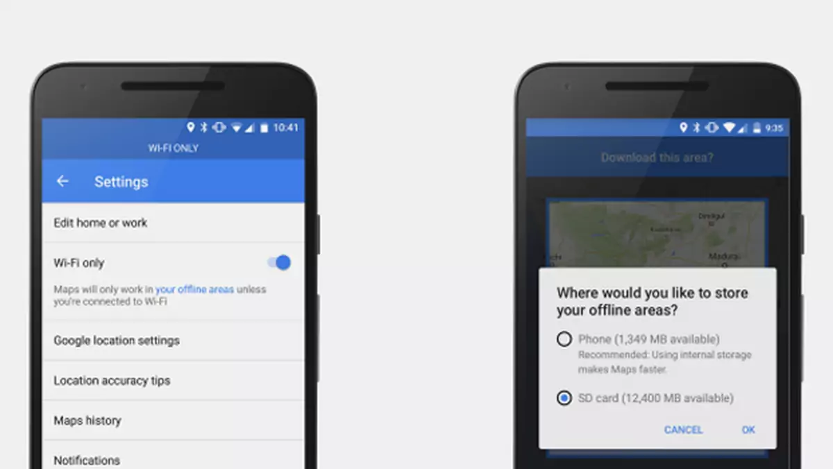 Mapy Google na Androida dostają m.in. opcję „tylko WiFi”
