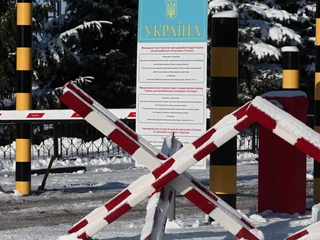 Punkt kontrolny Hoptivka na granicy ukraińsko-rosyjskiej w północno-wschodniej Ukrainie. 28 listopada 2018 r. 