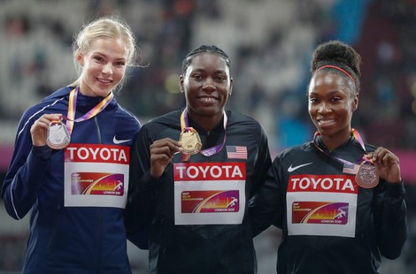 Osvajačice medalja u skoku u dalj na šampionatu planete u Londonu