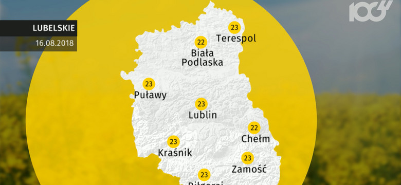 Prognoza pogody dla woj. lubelskiego - 16.08