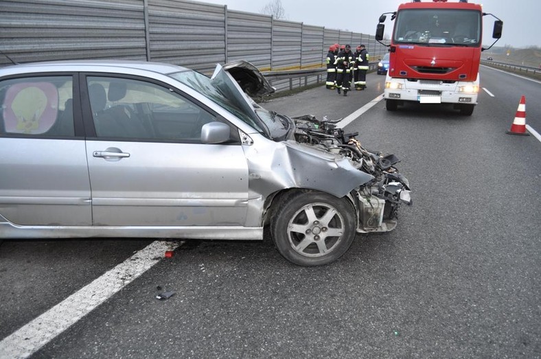 Wypadek na A1 w Rusocinie. Źródło: gmina Rusocin