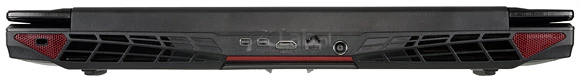Tył: 2 × mini-DisplayPort , HDMI, LAN, gniazdo zasilania