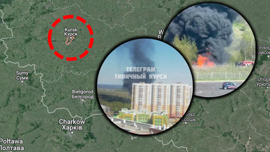 Atak dronów na rosyjskie miasto. Wybuchł pożar [NAGRANIA]