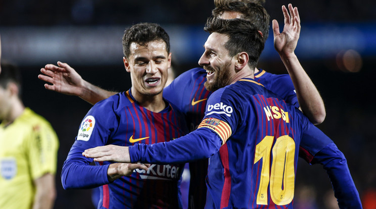 Lionel Messi (jobbra) szerezte a Barca mindhárom gólját a Leganés ellen /Fotó: AFP