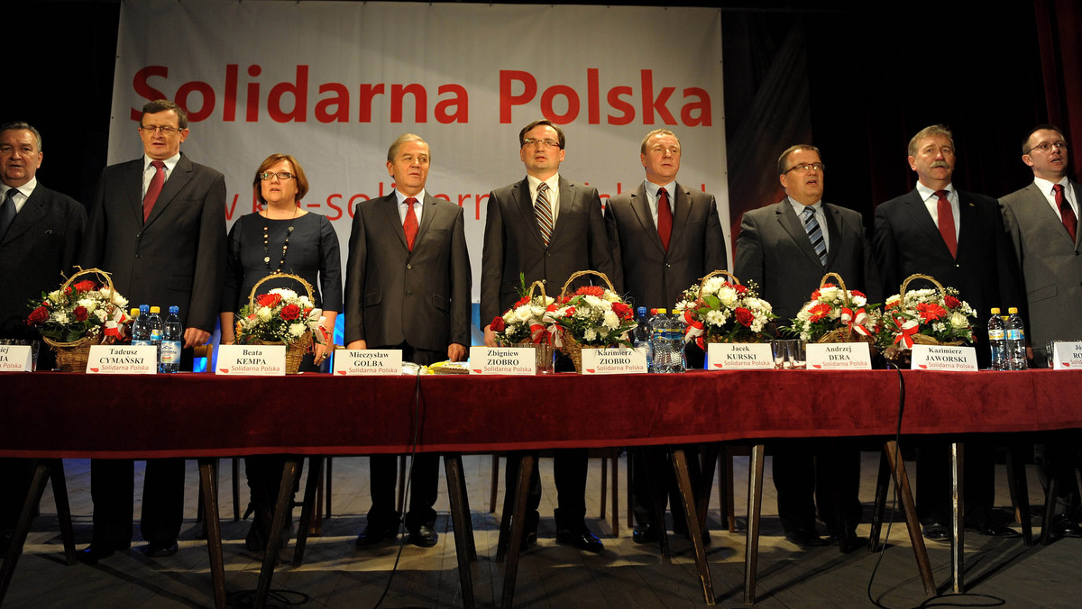 Utworzenie na początku przyszłego roku nowej formacji politycznej zapowiedział w Jarosławiu (Podkarpacie) lider Solidarnej Polski Zbigniew Ziobro.