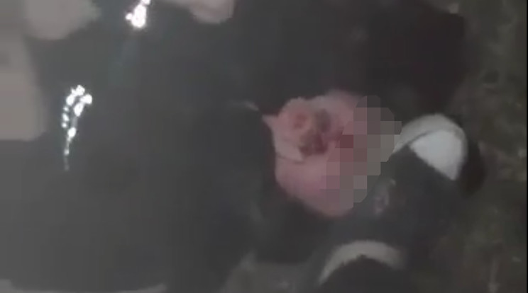A felvételen látszik, hogy az egyik 
lány a földön fekvő áldozat fejére 
is rátaposott