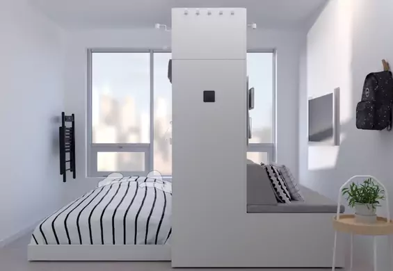 Ruchoma meblościanka z IKEA podzieli twój mały pokój. Ma w sobie łóżko, biurko czy kanapę
