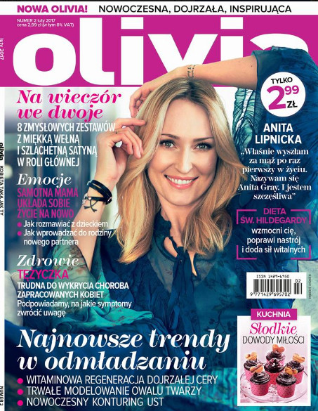 Anita Lipnicka na okładce magazynu "Olivia"