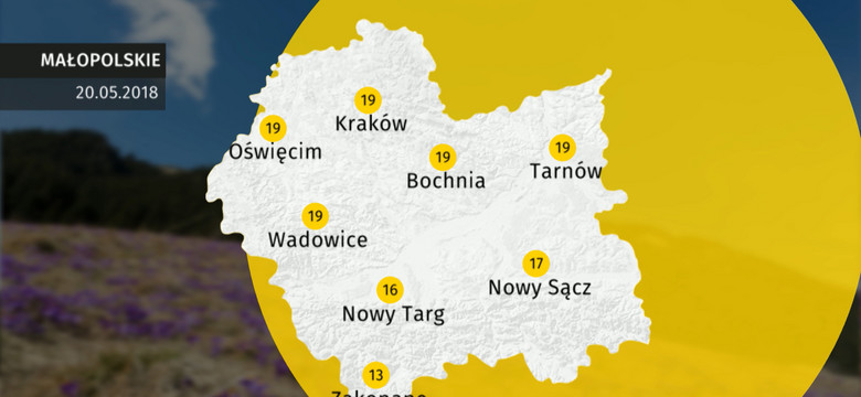 Prognoza pogody dla woj. małopolskiego - 20.05