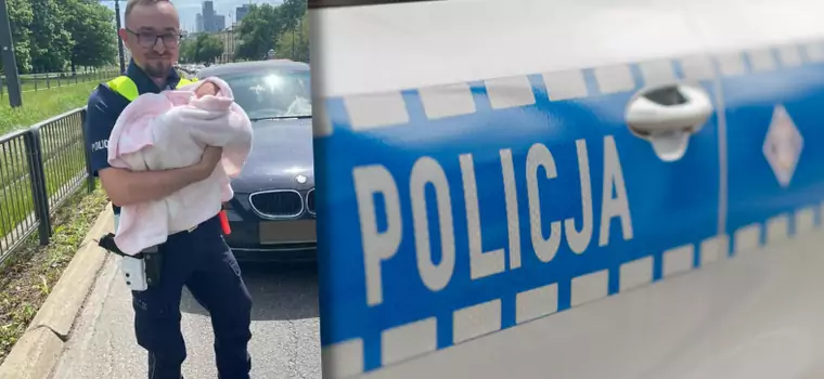 Policjant dostrzegł "coś niepokojącego" na drodze. Rzucił się na pomoc noworodkowi