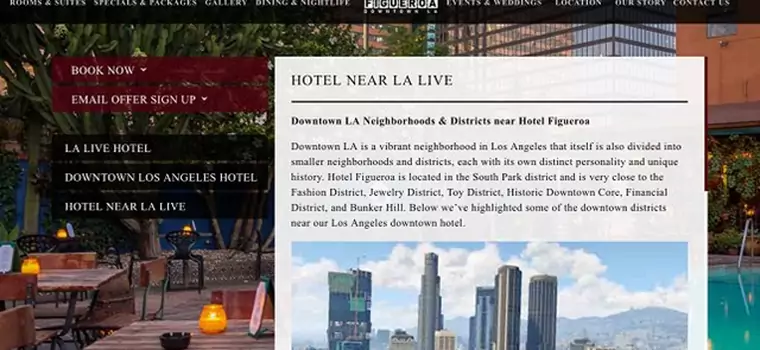 Screen z GTA V na... stronie hotelu z Los Angeles
