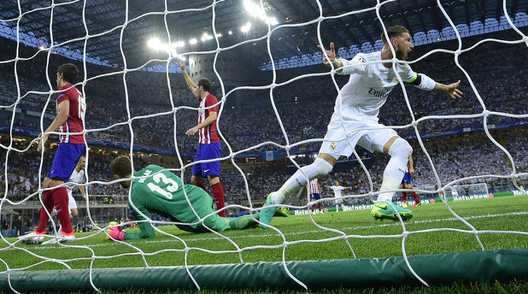 Ramos, amikor megszerezte a vezető gólt /Fotó: AFP