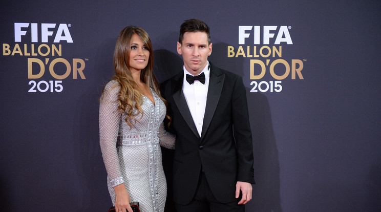 Antonella Roccuzzo és Lionel Messi / Fotó: AFP