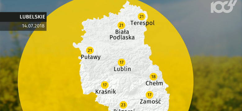 Prognoza pogody dla woj. lubelskiego - 14.07