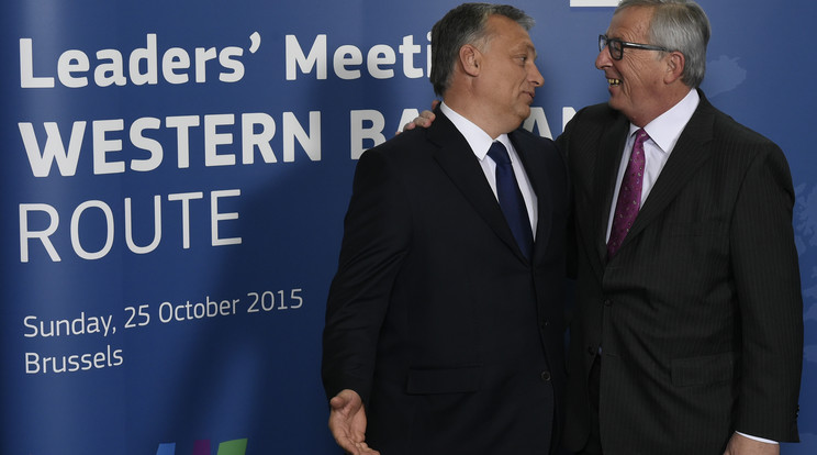 Juncker Orbán Viktort (balra) már szólította diktátornak is. De állítja, nem szeretné elveszíteni /Fotó: AFP