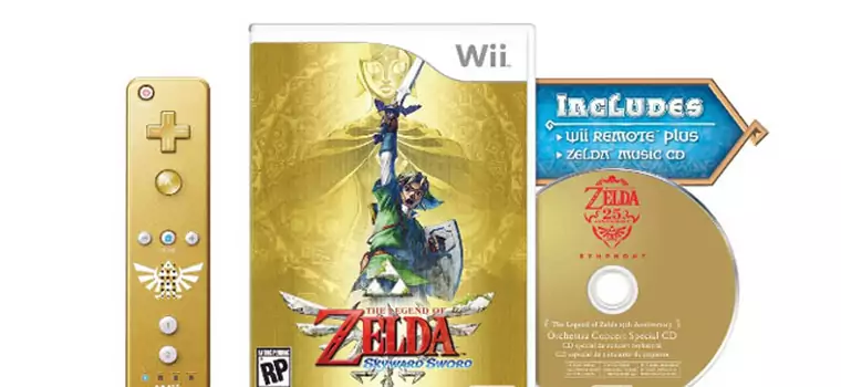 Złoty kontroler Wii w zestawie z Zeldą