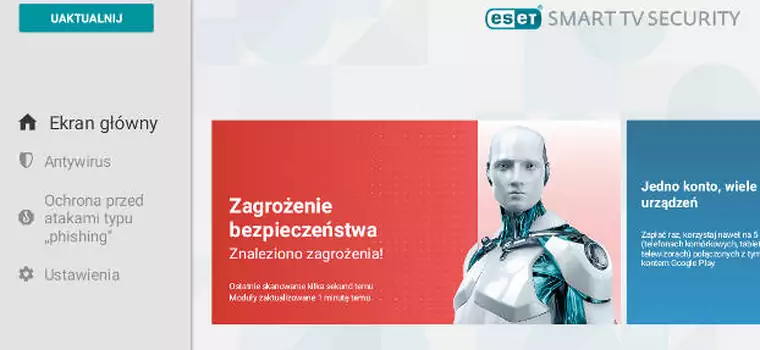 ESET SMART TV SECURITY - pakiet antywirusowy na telewizory z Android TV