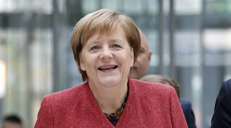 Merkel a vásárlás előtt az ukrán miniszterelnököt fogadta, ugyanabban a ruhában/Fotó: MTI AP Michael Sohn