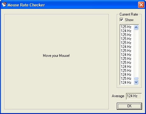 Mouse Rate Checker - Creative Optical Mouse Lite (USB)