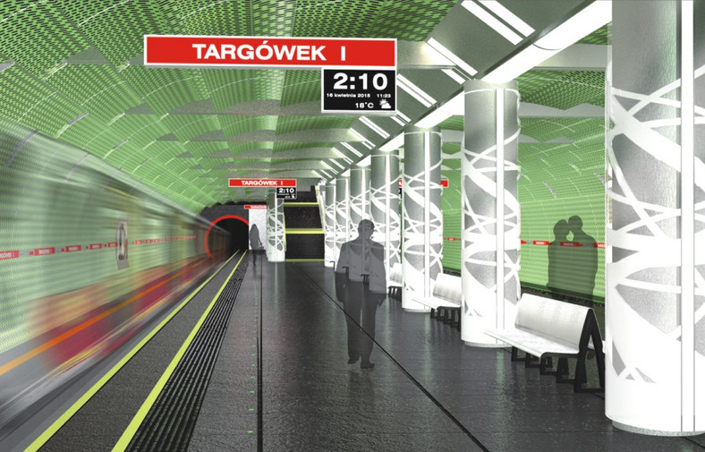 II linia metra w Warszawie - stacja Targówek wnętrze