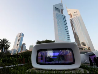 The world's first functional 3D printed offices are seen in Dubai