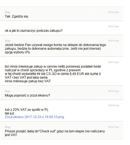 Wyraźnie widać, że system jest ustawiony tak, że dolicza 0 proc. VAT. Przypadek? Raczej nie... Dalej robi się jeszcze ciekawiej.