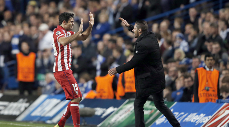 Újra együtt dolgozhat Costa és az Atlético edzője, Diego Simeone /Fotó: AFP