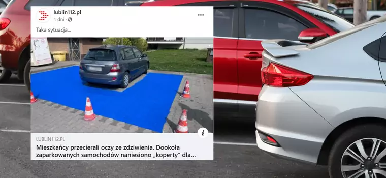 Dookoła zaparkowanych aut namalowali "koperty". Właściciel firmy zdobył się na tłumaczenie