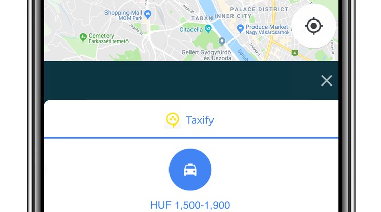 iOS-en és Androidon is elérhető a funkció, csupán a Google Térképet kell hozzá frissíteni /Fotó: Taxify