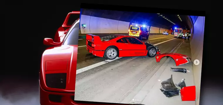 Ferrari F40 miało trafić na sprzedaż, ale zostało rozbite w tunelu