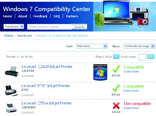 Na stronie Windows 7 Compatibility Center możemy sprawdzić, jakie programy i urządzenia są zgodne z 64-bitową wersją Windows 7