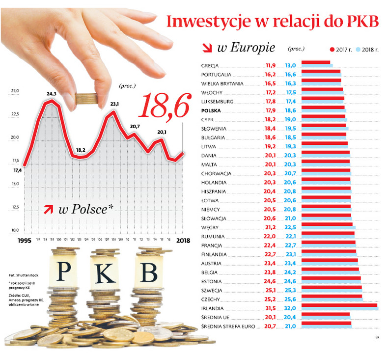 Inwestycje w relacji do PKB