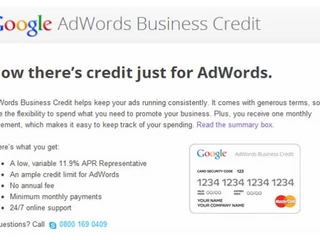 Adwords credit card