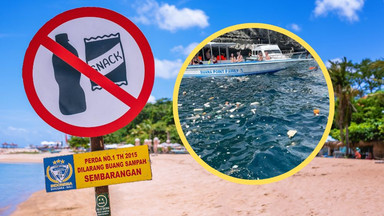 Zamiast krystalicznie czystej wody ocean pokryty plastikiem. Turystka pokazuje realia wycieczek na Bali