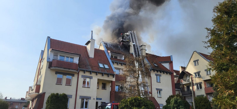 Pożar budynku mieszkalnego w Inowrocławiu