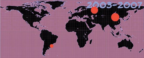 Największe źródła nowych zagrożeń w ostatnich latach to Chiny, Rosja i w mniejszym stopniu Brazylia