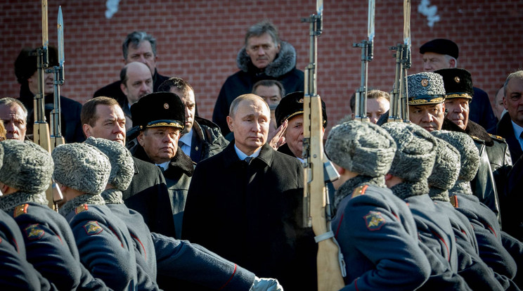 Vlagyimir Putyin a megemlékezésen / Fotó: AFP