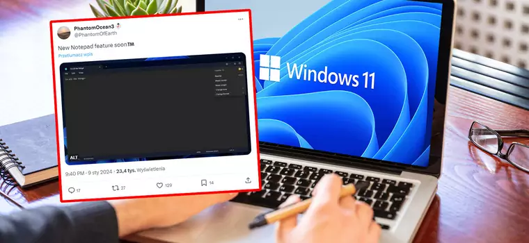 Microsoft wprowadzi sztuczną inteligencję nawet do windowsowego Notatnika