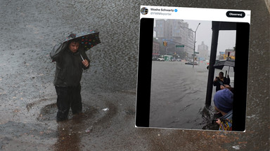 "Śmiertelnie niebezpieczny" deszcz w Nowym Jorku. Momentalnie zalało ulice i powstał wir [WIDEO]