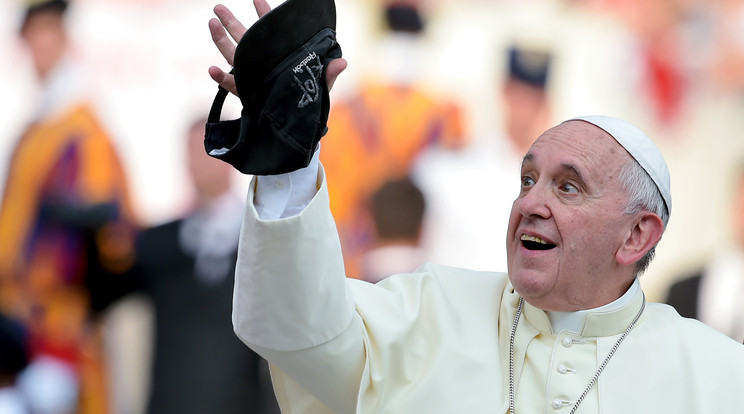 Ferenc pápa fohászkodik Schumiért /Fotó: AFP