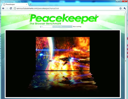 W teście Peacekeeper przeglądarki musiały między innymi obliczać, a później płynnie wyświetlać złożone grafiki i animacje