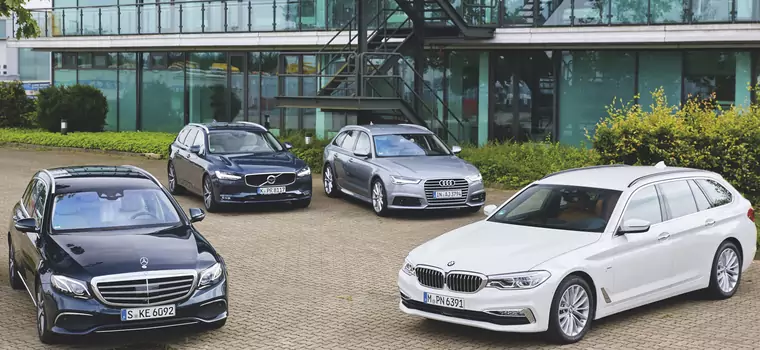 BMW serii 5 kontra Mercedes E220d, Volvo V90 D4 i Audi A6 - oto flota marzeń