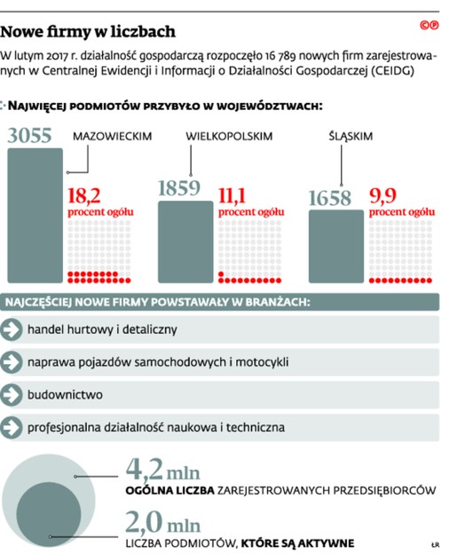 Nowe firmy w liczbach