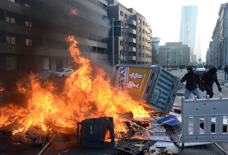 Protesty pod siedzibą EBC we Frankfurcie (5), 18.03.2015